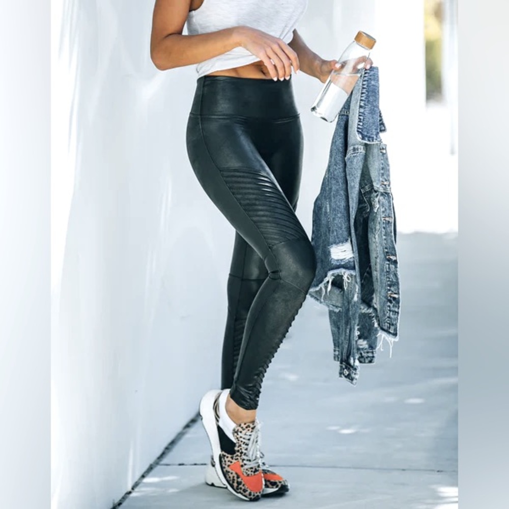 Spanx Faux Leather Moto Leggings